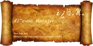 Árvai Malvin névjegykártya